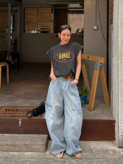 口袋氣球牛仔褲
