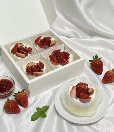 三吋草莓美滿巴斯克蛋糕｜個人尺寸起司蛋糕