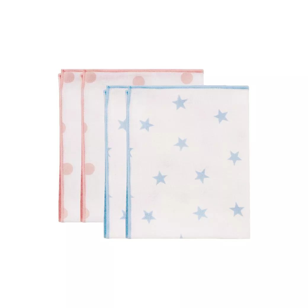 小獅王 極柔感印花紗布澡巾2入