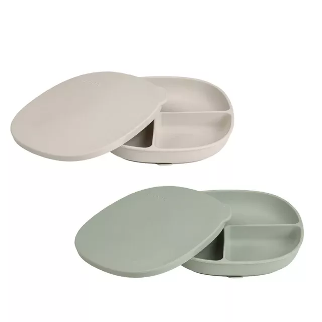 b.box 矽膠附蓋吸盤式餐盤