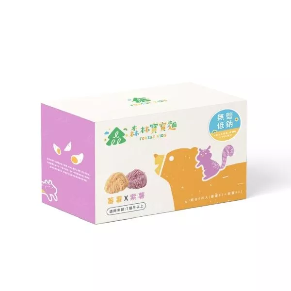 森林麵食 雙色寶寶麵-蕃薯X紫心蕃薯 (7M+)