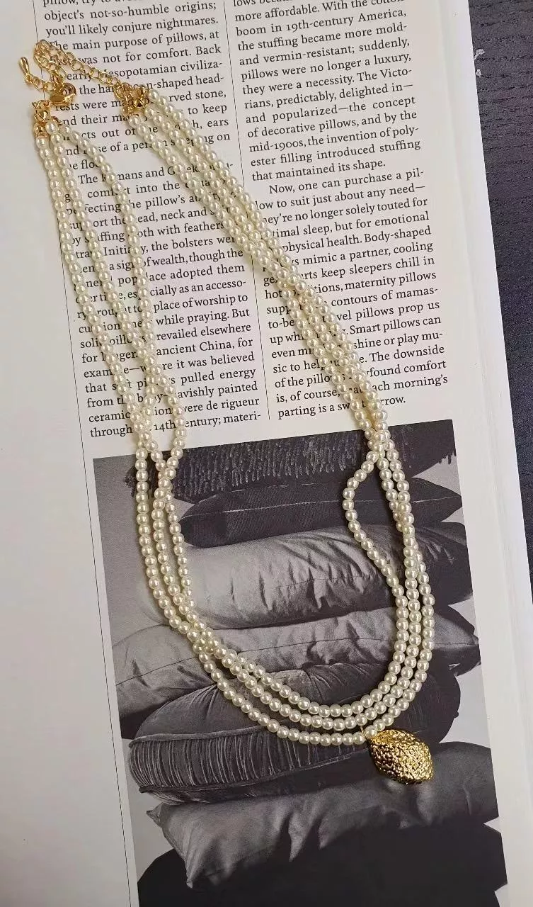 【DayByDay】現貨♡正韓小珍珠金墜飾項鍊 韓國東大門選品服飾新款