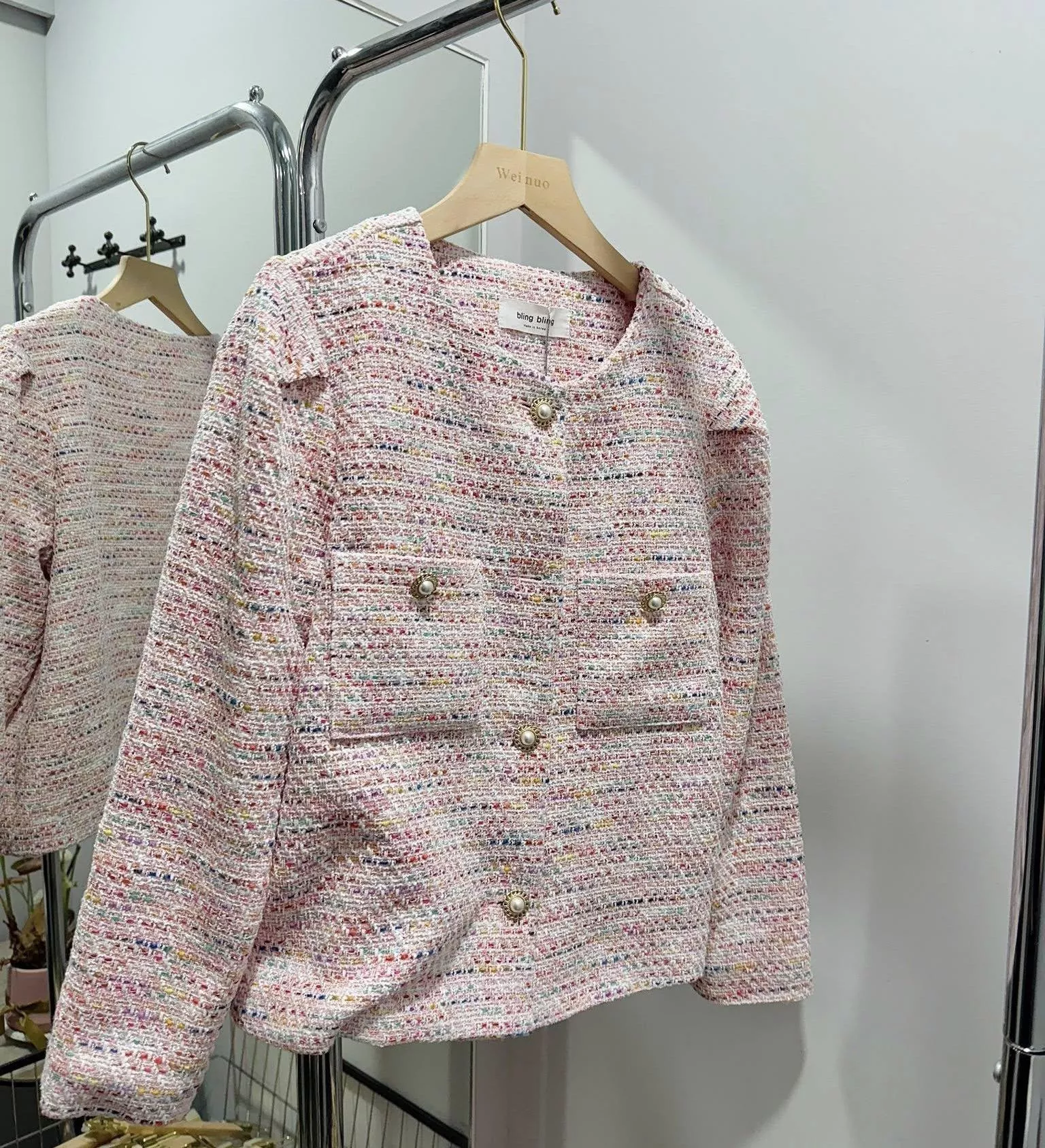 【DayByDay】現貨♡正韓 bling bling圓領香風外套 韓國東大門選品服飾新款