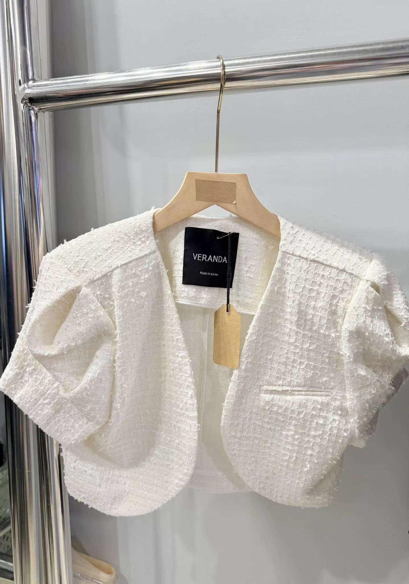 【DayByDay】現貨♡正韓 VERANDA 墊肩小香毛呢背心 韓國東大門選品服飾新款