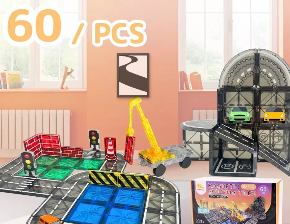 (現貨+預購)ScienceBaby道路建築師磁力片60片