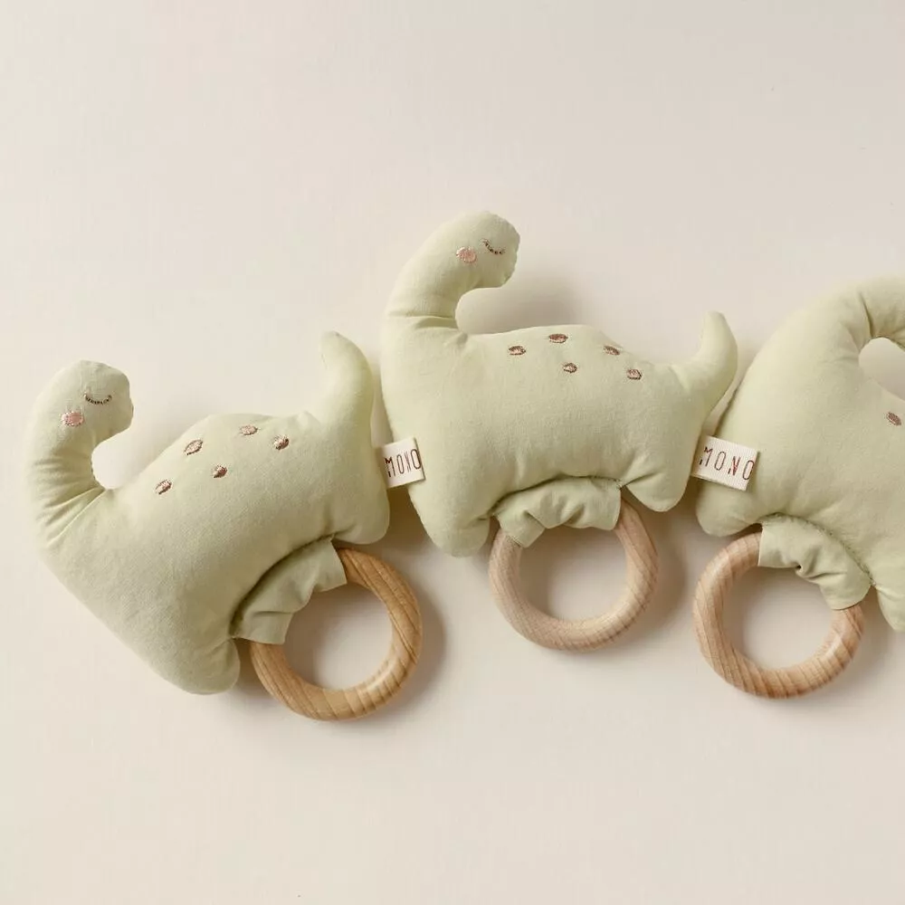 MONOLEIM手抓安撫木環(恐龍/兔兔)