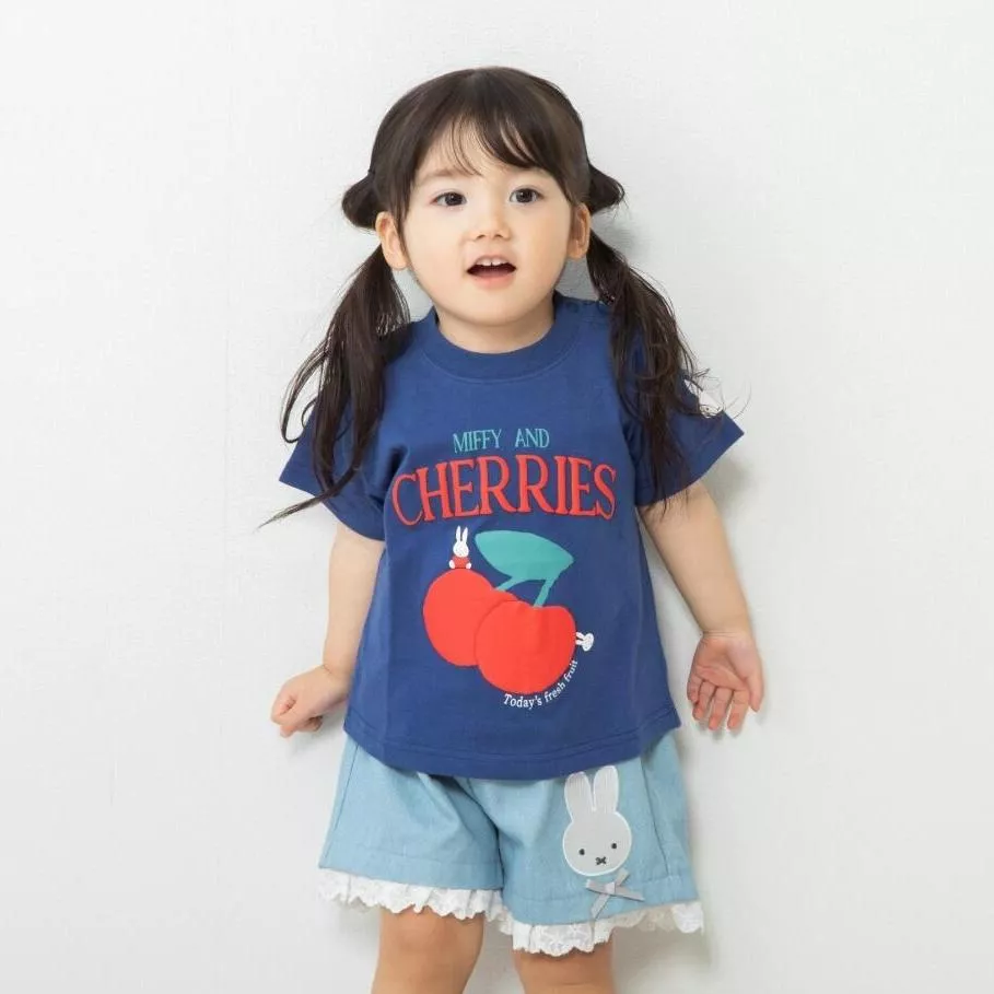 日本正版 限定 Miffy 櫻桃T恤｜嬰幼兒短袖上衣｜可愛立體印花設計｜純棉親膚｜80-95cm