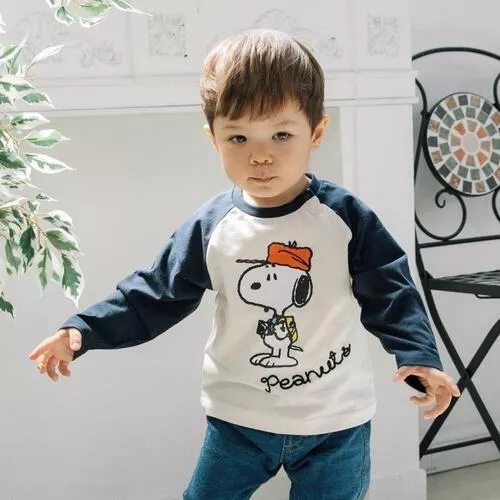 日本正版 PEANUTS 史努比寶寶長袖T恤｜男女寶可穿｜80cm