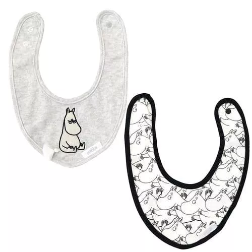 【日本直送｜正版保障】MOOMIN 姆明 寶寶防潑水圍兜 2件組｜育兒日常百搭款