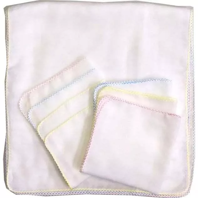 【日本製】純棉嬰兒沐浴紗布10件組｜3條浴巾+7條方巾｜全白款｜快速吸水快乾｜新生兒必備｜洗澡/哺乳/擦嘴專用