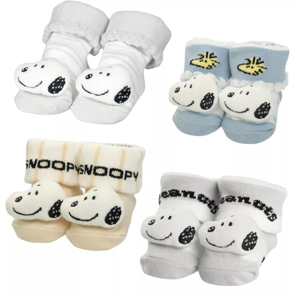 日本正版｜SNOOPY大頭造型 新生兒襪｜7-9cm｜寶寶外出保暖｜萌拍神器｜日本新上市限量款｜史努比嬰兒襪