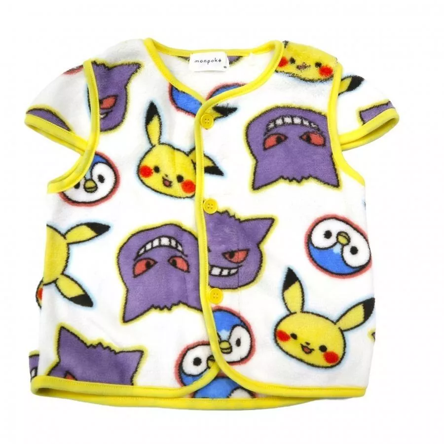 【日本直送】寶寶皮卡丘 珊瑚絨保暖小背心｜柔軟親膚｜寶寶睡衣｜內搭外穿兩用｜100cm