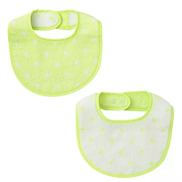 【日本阿卡將熱銷款】水玉點點毛巾布圍兜｜純棉吸水｜可調扣｜二件組｜9~14kg寶寶適用