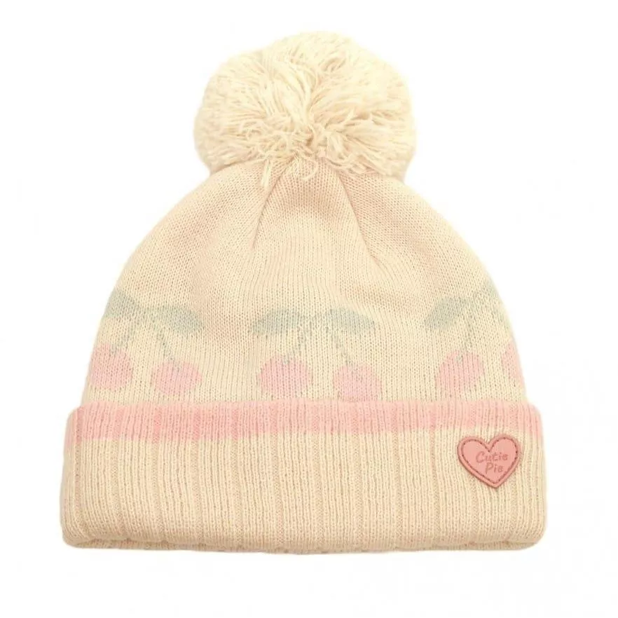 【日本 Toys“R”Us 限量款】 愛心繩編帽｜嬰幼兒彈性毛帽｜柔軟舒適 粉嫩配色｜頭圍46-50cm 適用