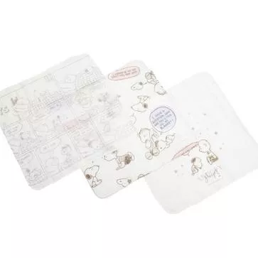 超人氣【日本製 史努比純棉紗布巾 3入組】32×32cm 嬰兒洗臉巾／口水巾／多用途手帕｜SNOOPY 史奴比