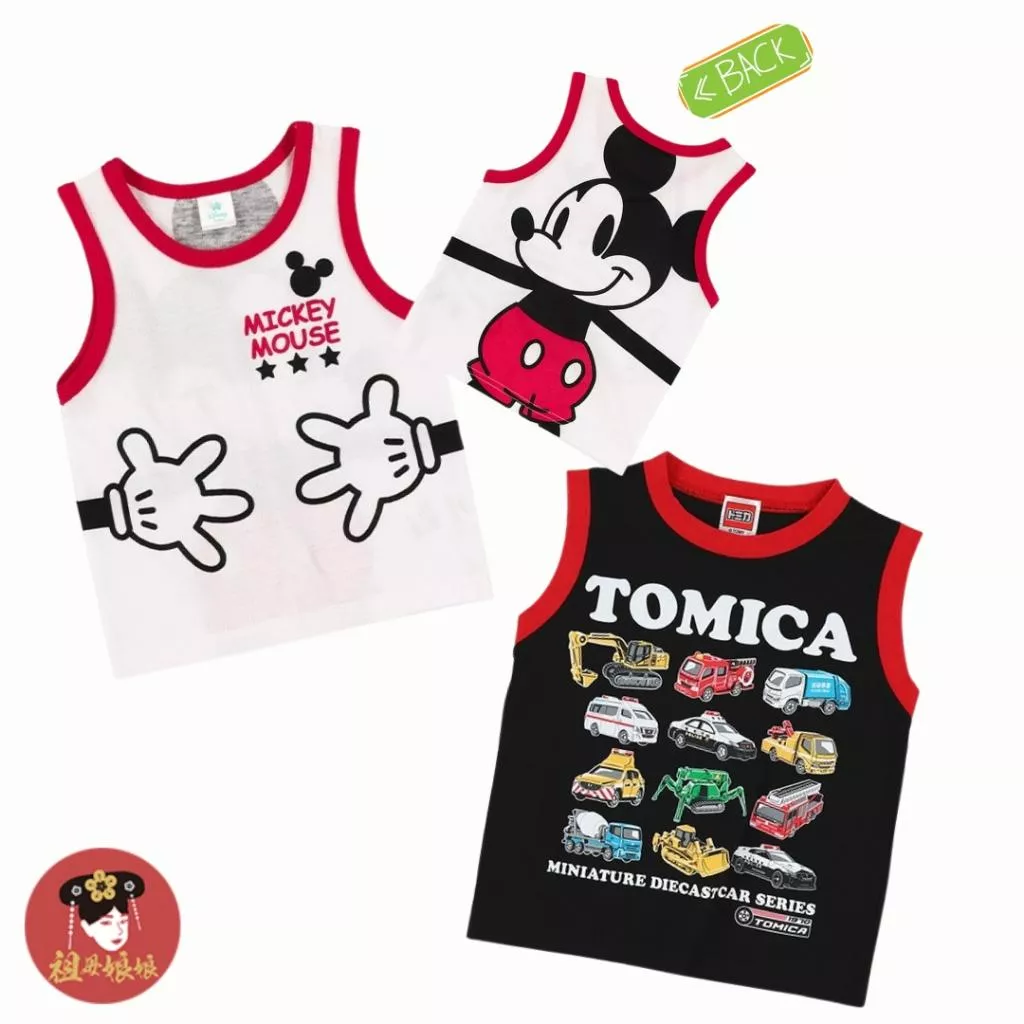 日本迪士尼雙面背心｜米奇環抱款／多美小汽車｜夏季寶寶兒童上衣 背心 限量童裝