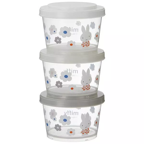 【日本製】寶寶副食品儲存盒3入組｜堆疊防倒｜旋轉密封蓋｜可微波｜240ml×3｜飯菜零食皆可用