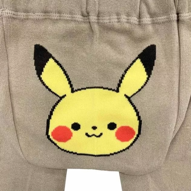 【日本正版】寶寶皮卡丘針織緊身褲｜官方授權｜秋冬百搭｜屁屁造型褲｜寶寶彈性長褲｜角色童裝推薦