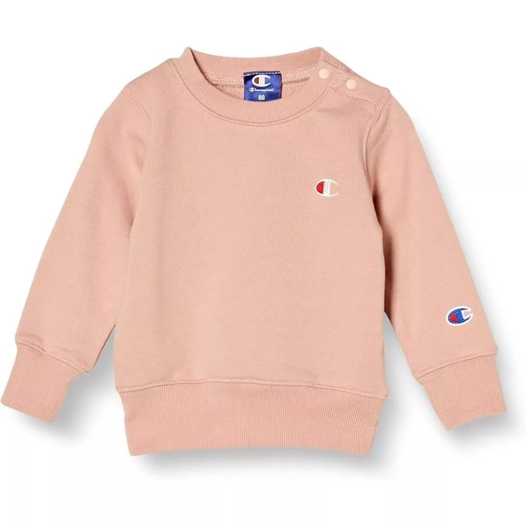 【日本直送】Champion寶寶長袖T恤｜刺繡Logo｜純棉保暖｜潮流童裝限量｜80cm｜粉/灰