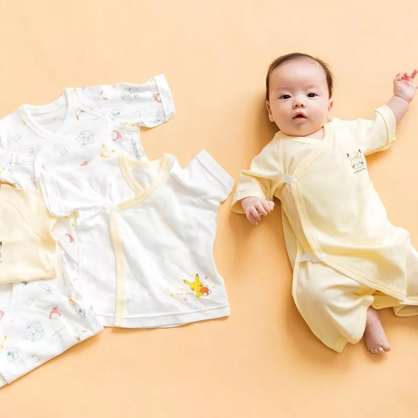 【日本直送】新生兒 純棉五件組｜綁帶 連身衣｜Moomin/皮卡丘/MIFFY/SNOOPY｜50-60cm 包屁衣