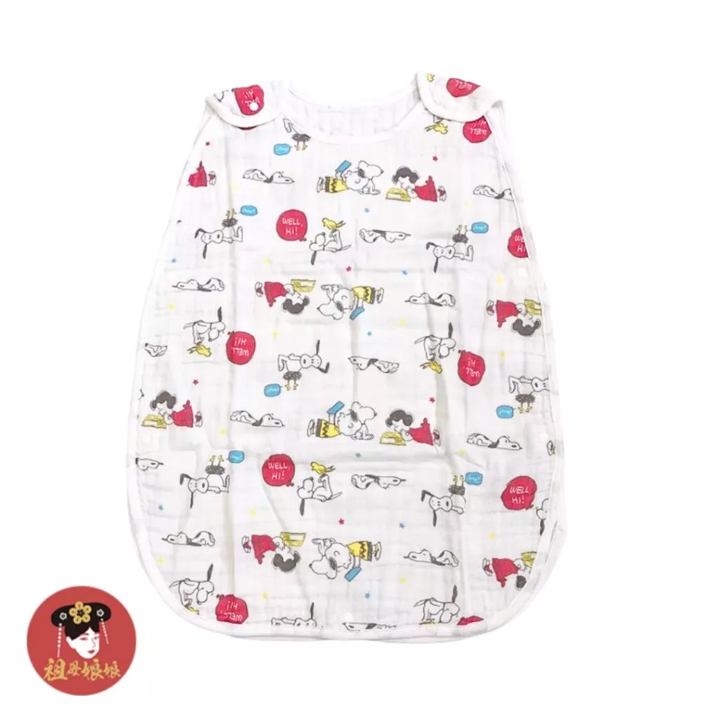日本直送 史努比 snoopy ｜三重紗純棉 睡袋｜0-3歲防踢睡袍｜冷氣房必備  防踢被 純棉紗