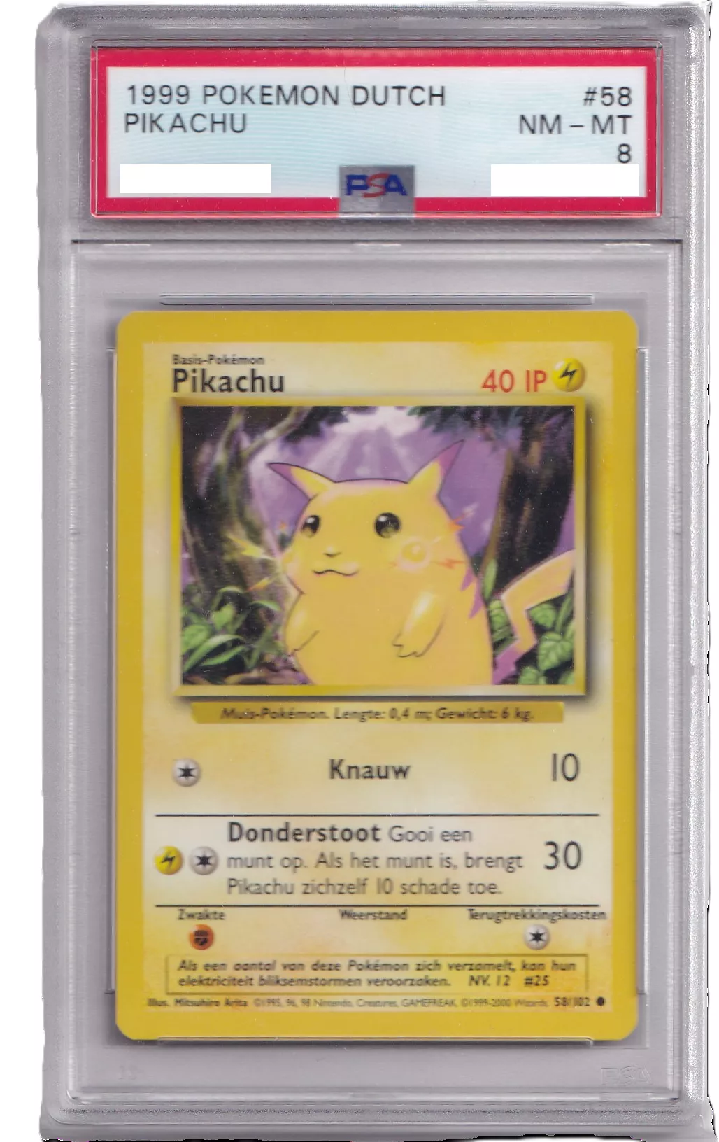 1999 荷蘭版精靈寶可夢 #58 皮卡丘 PSA 8