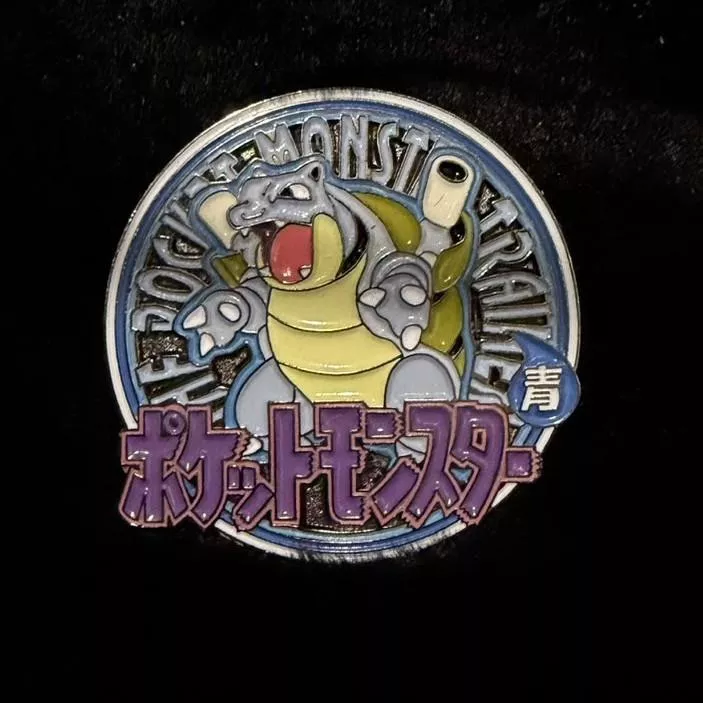寶可夢2000年遊戲封面紀念徽章 水箭龜 青版