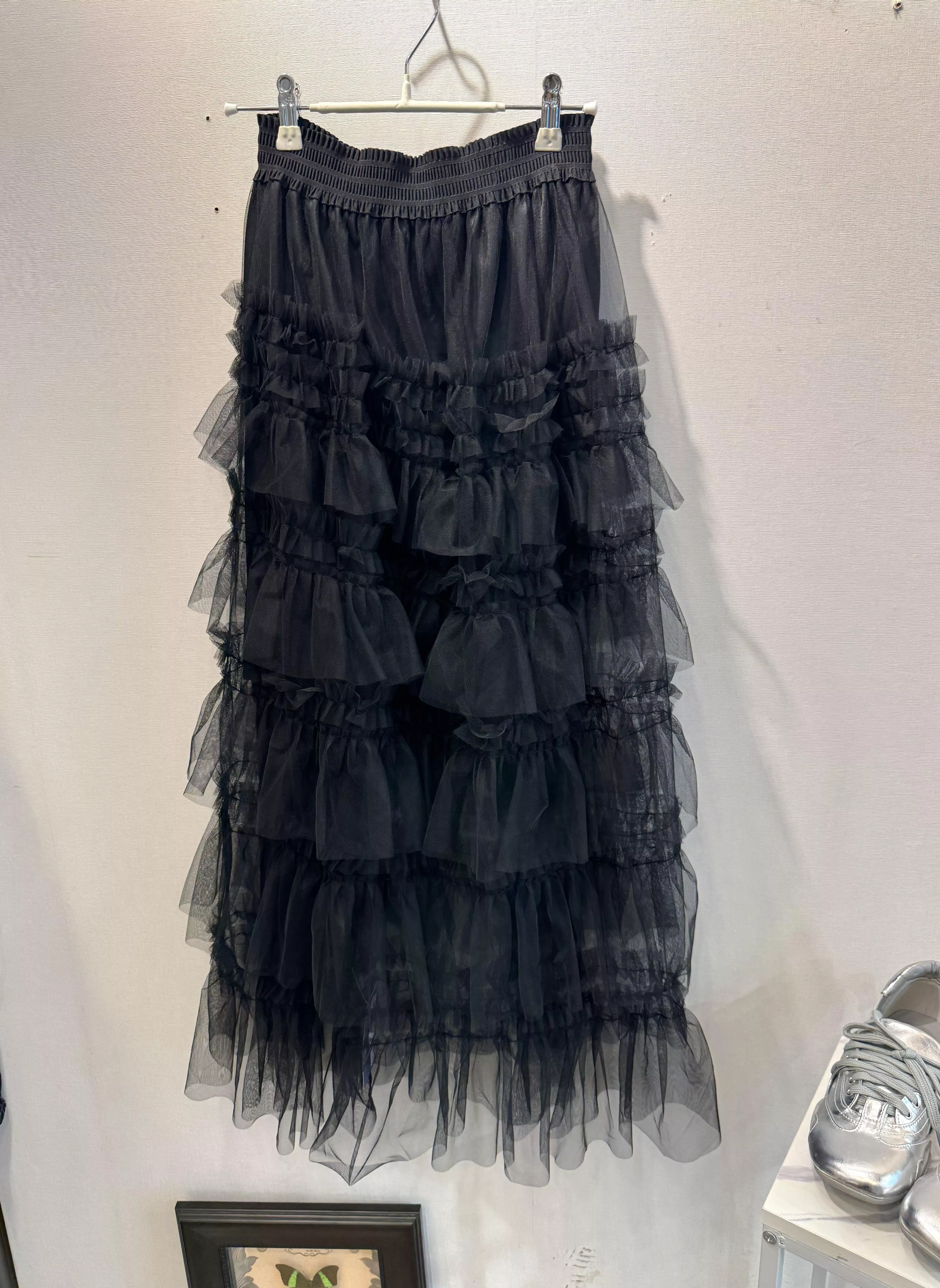 多層網紗蓬蓬長裙（黑）