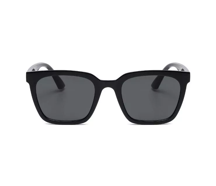 極簡黑方框黑色太陽眼鏡｜男女通用復古墨鏡｜防曬抗UV設計