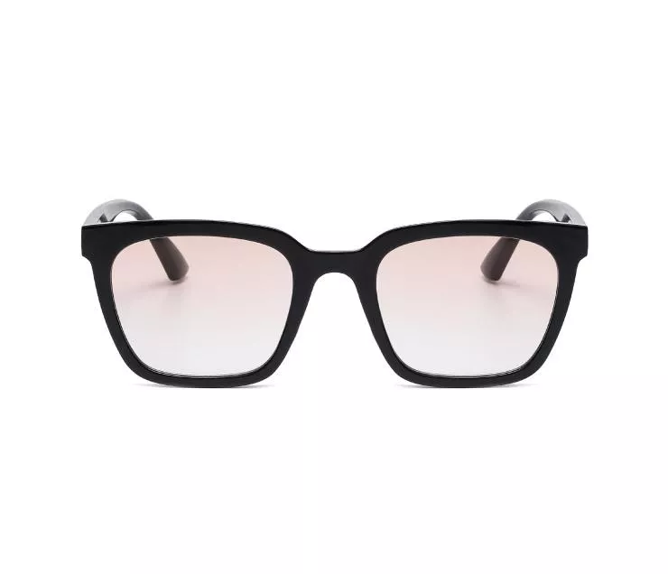 極簡黑方框漸層粉色太陽眼鏡｜男女通用復古墨鏡｜防曬抗UV設計