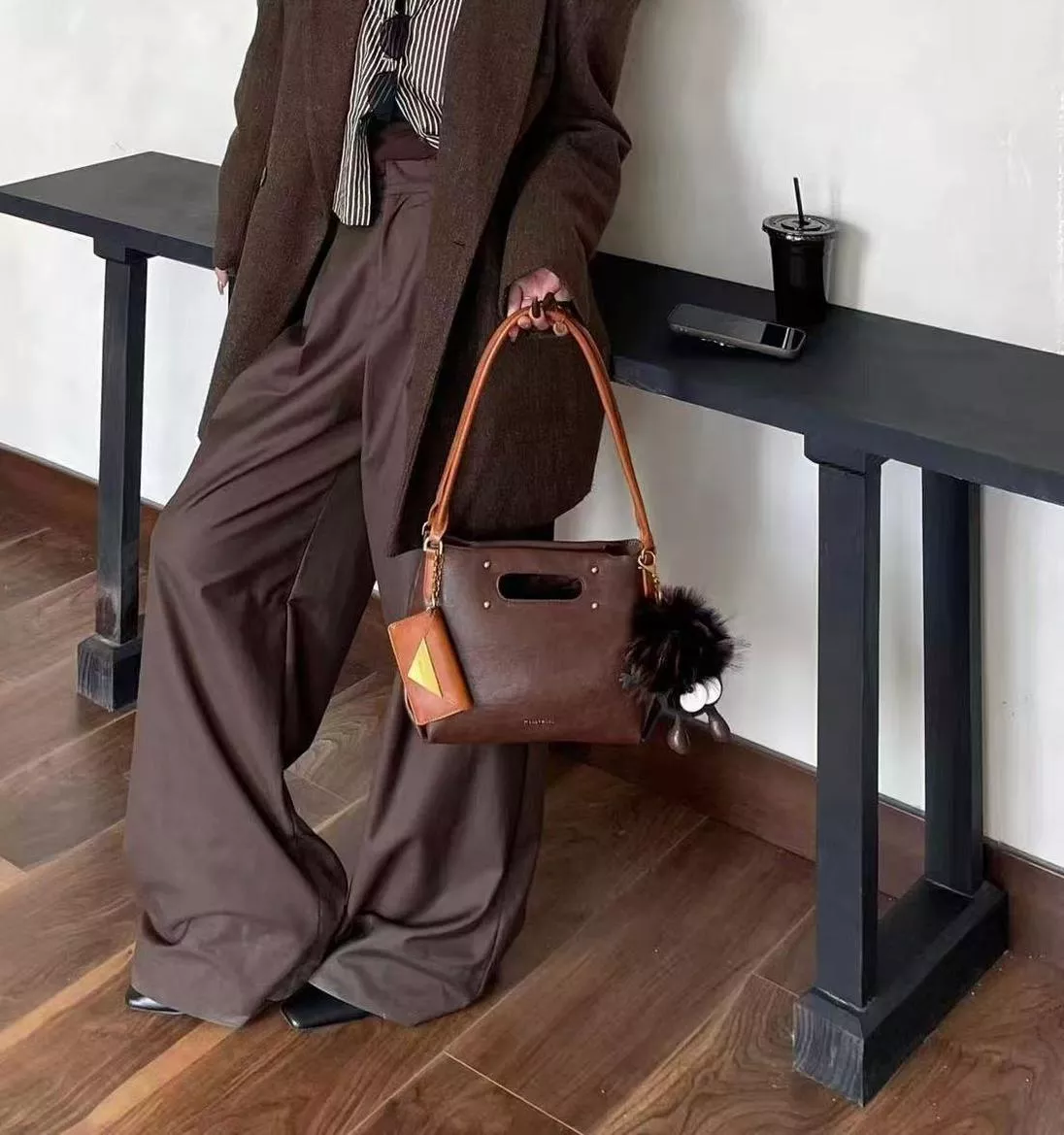 長方手把上肩兩用方包