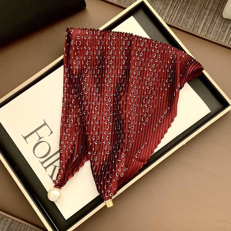 水滴抓皺珍珠領巾 (有磁扣)