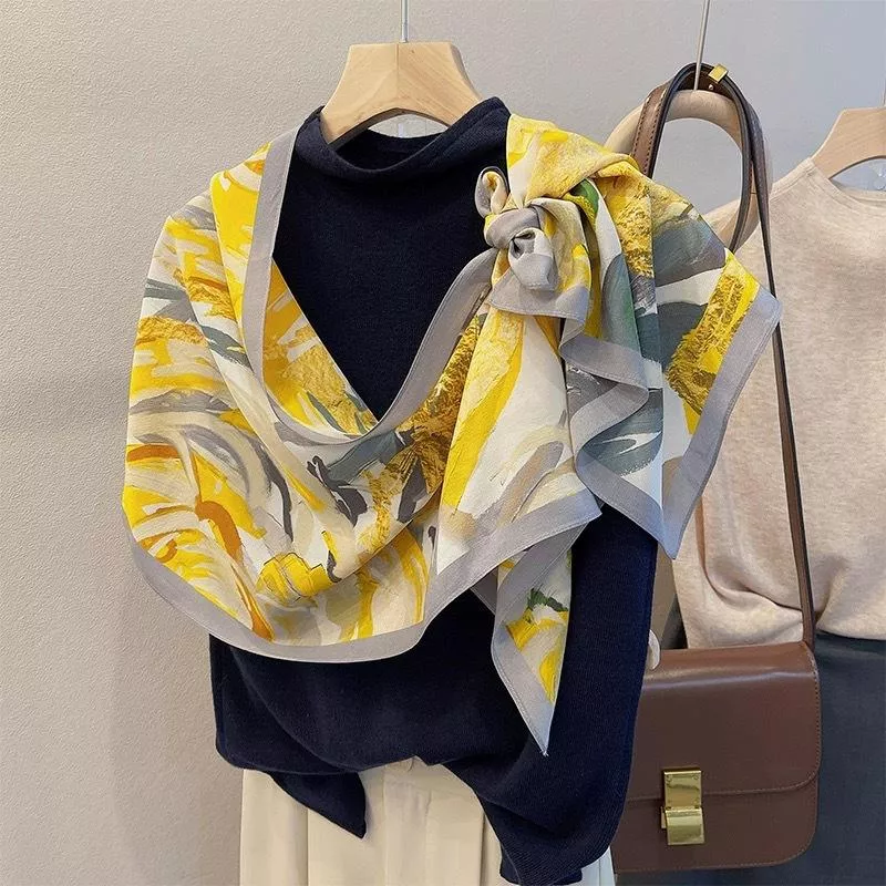 花花彩繪長條領巾