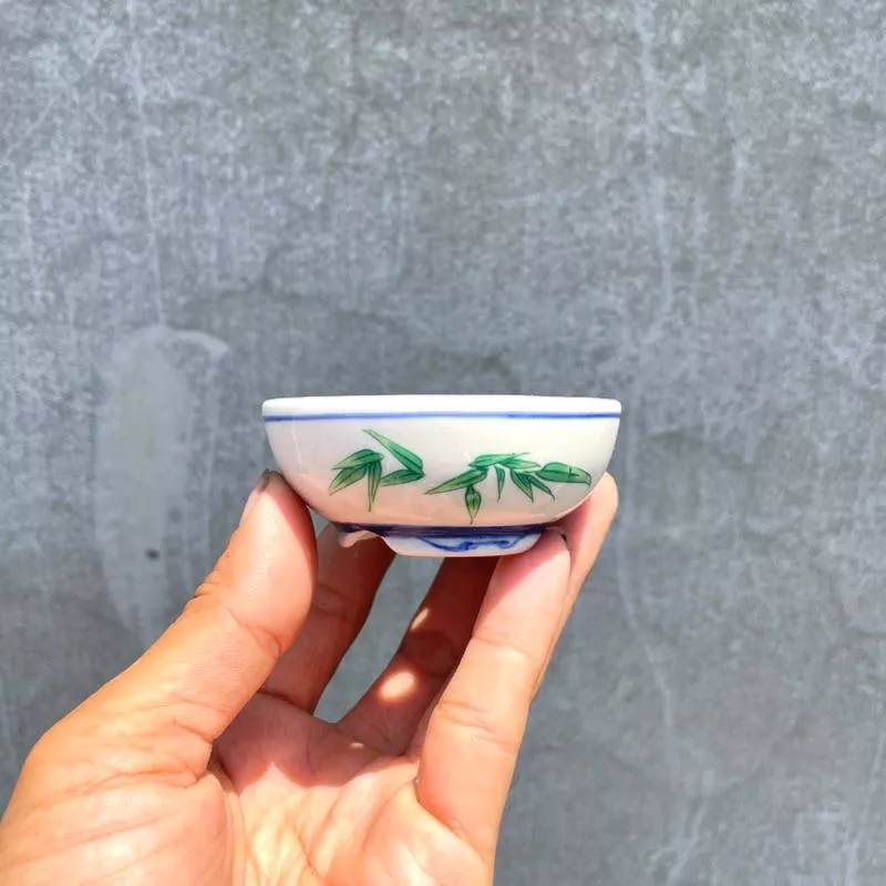 《野趣小品盆栽》日本🇯🇵盆缽（猿）手繪竹圓盆