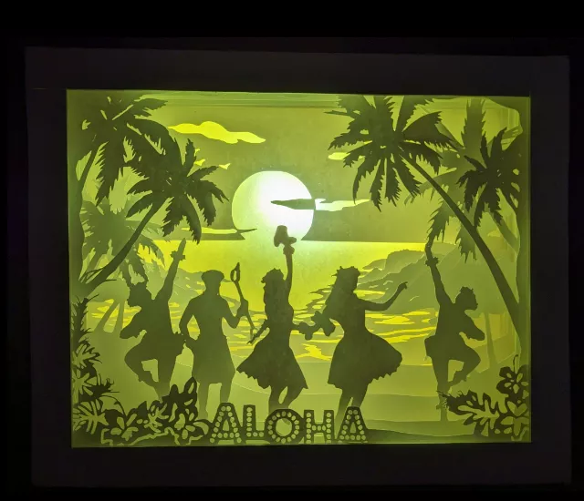 夏威夷舞 紙雕燈