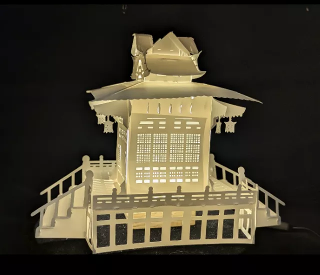 日本神社B 立體紙雕燈