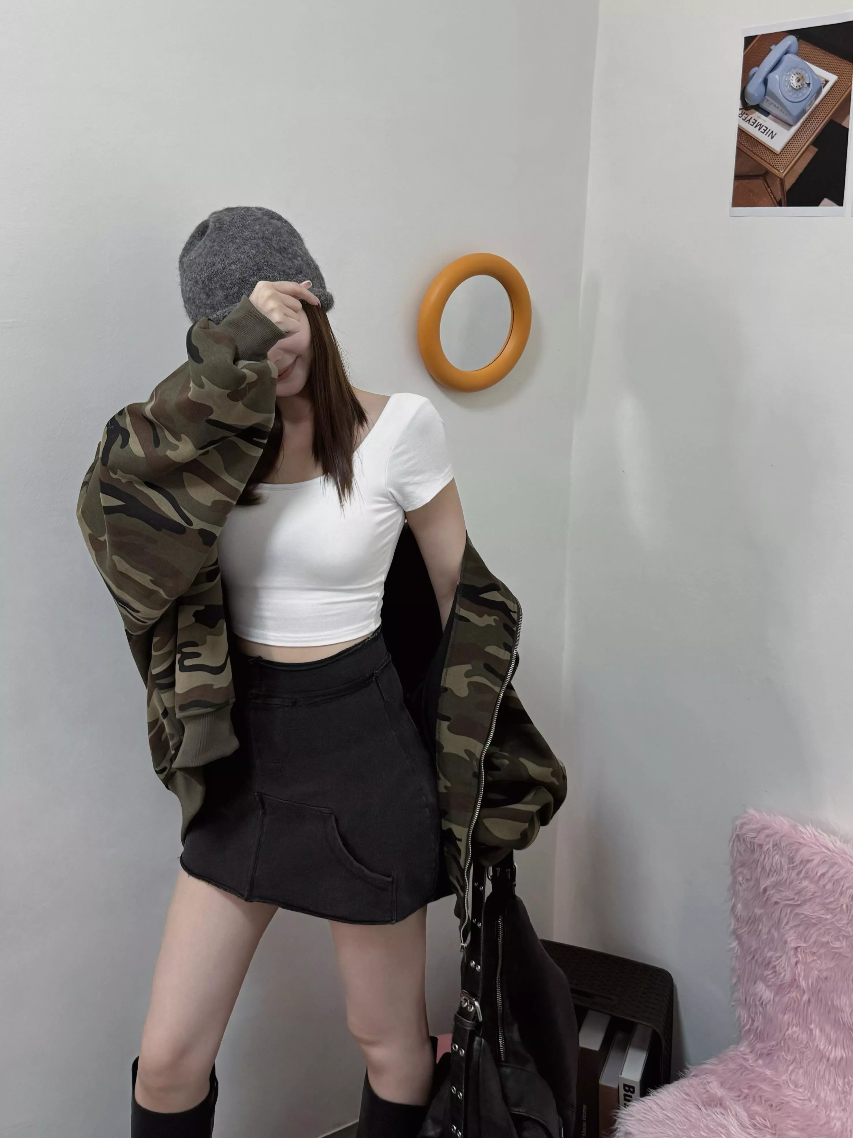 超顯腿長棉質包臀短裙