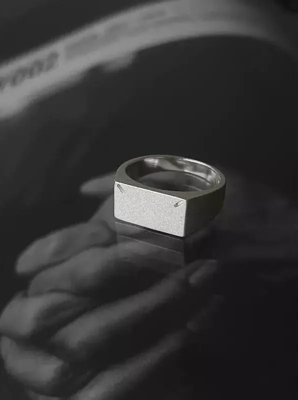 幾何極光純銀戒指