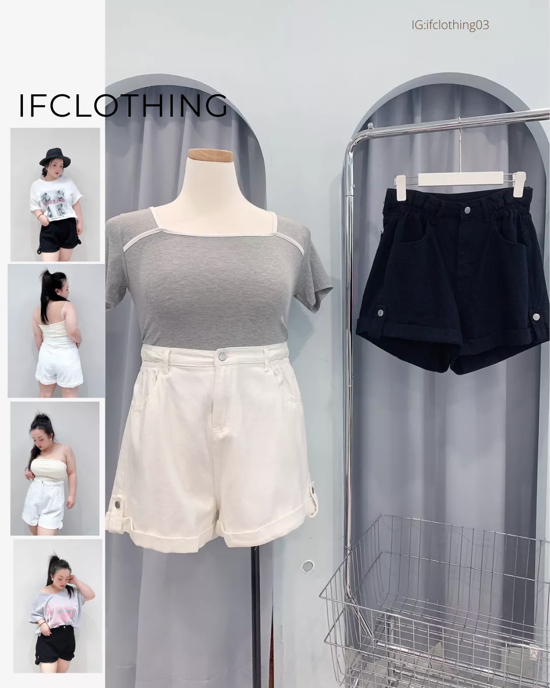 大尺碼短褲🔥側壓反摺牛仔短褲