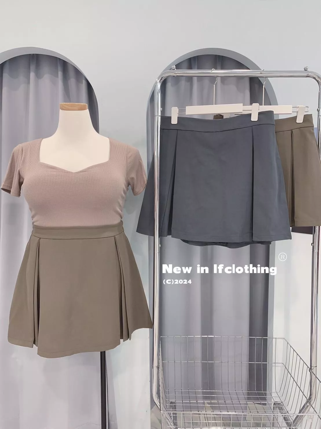 大尺碼褲裙🔥挺版雙開衩壓摺褲裙