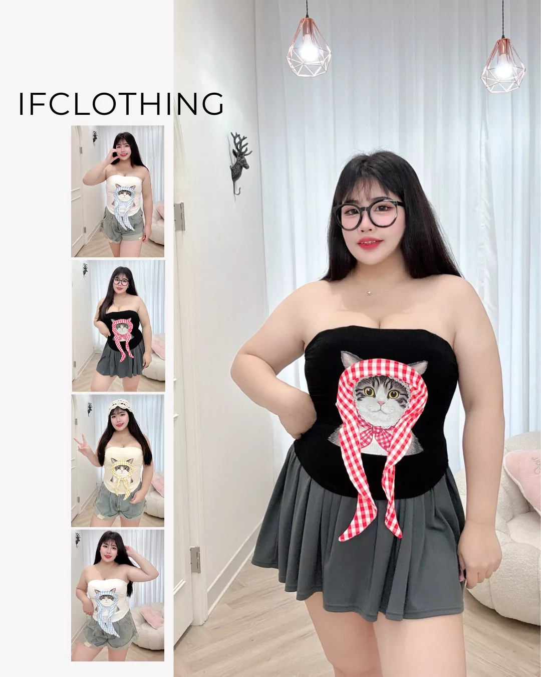 大尺碼背心🔥立體GD頭巾貓胸墊背心