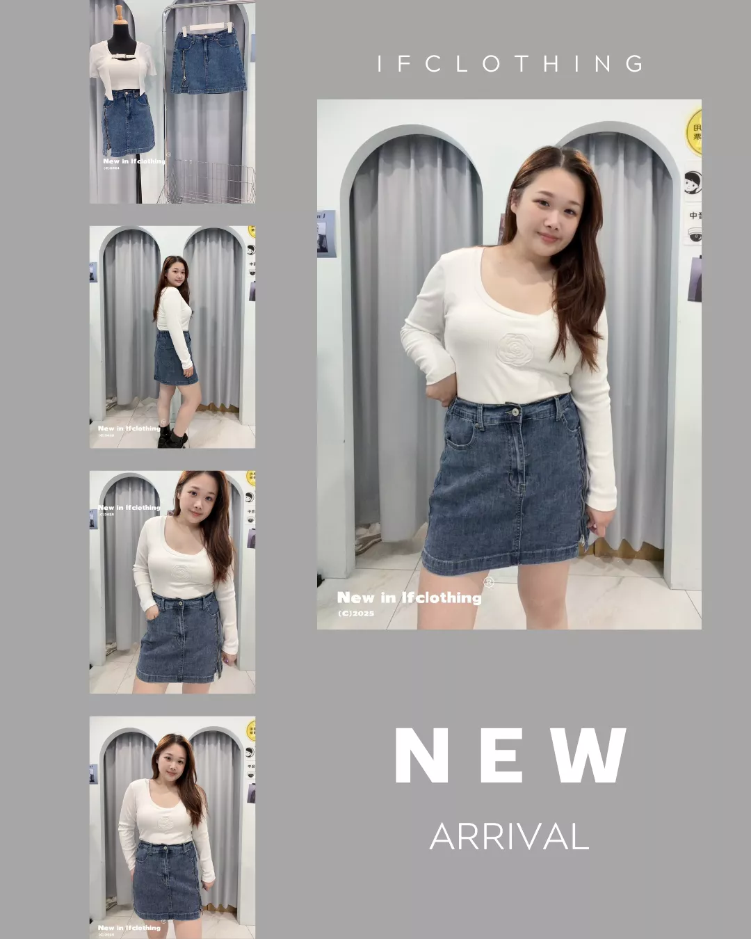 熱銷褲裙🔥側拉鍊彈力牛仔褲裙