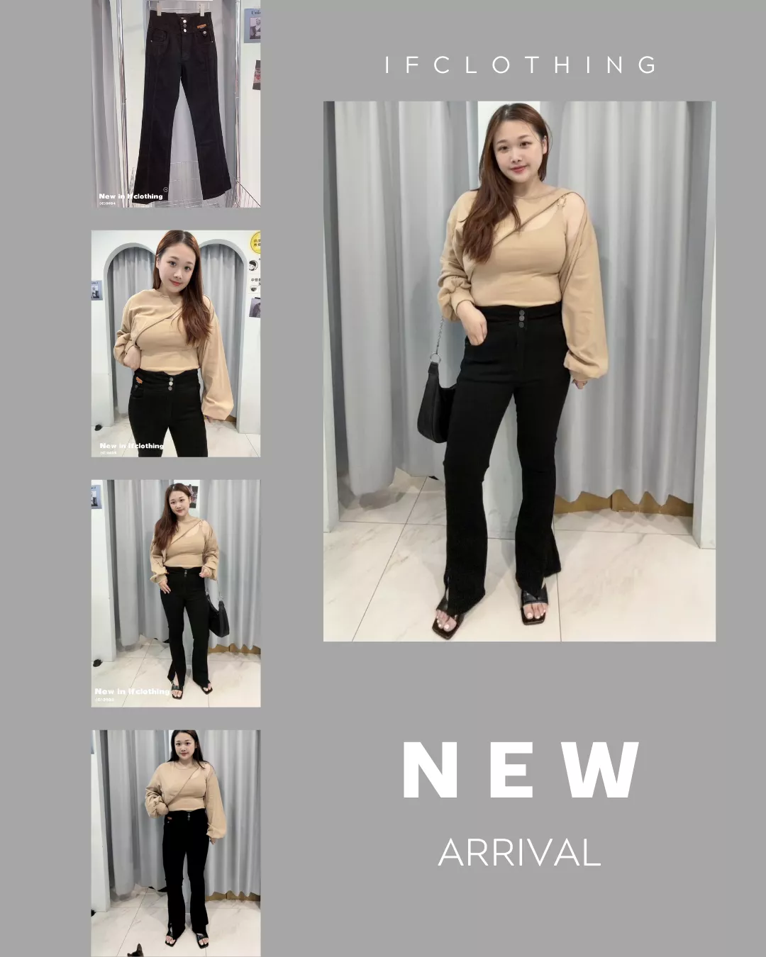 熱銷長褲🔥高腰皮標喇叭褲