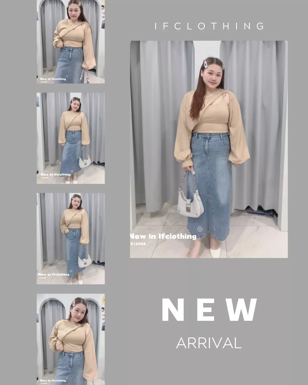 熱銷長裙🔥後開衩彈力牛仔長裙(版型偏小)