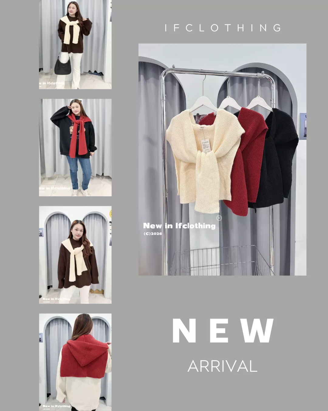 百搭配件🔥連帽針織披肩