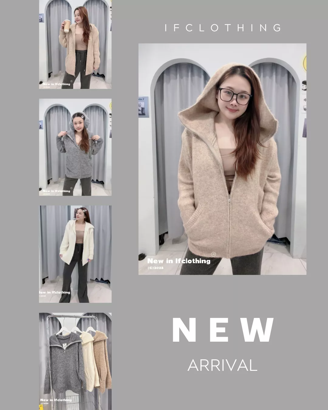 大尺碼外套🔥軟糯針織連帽外套