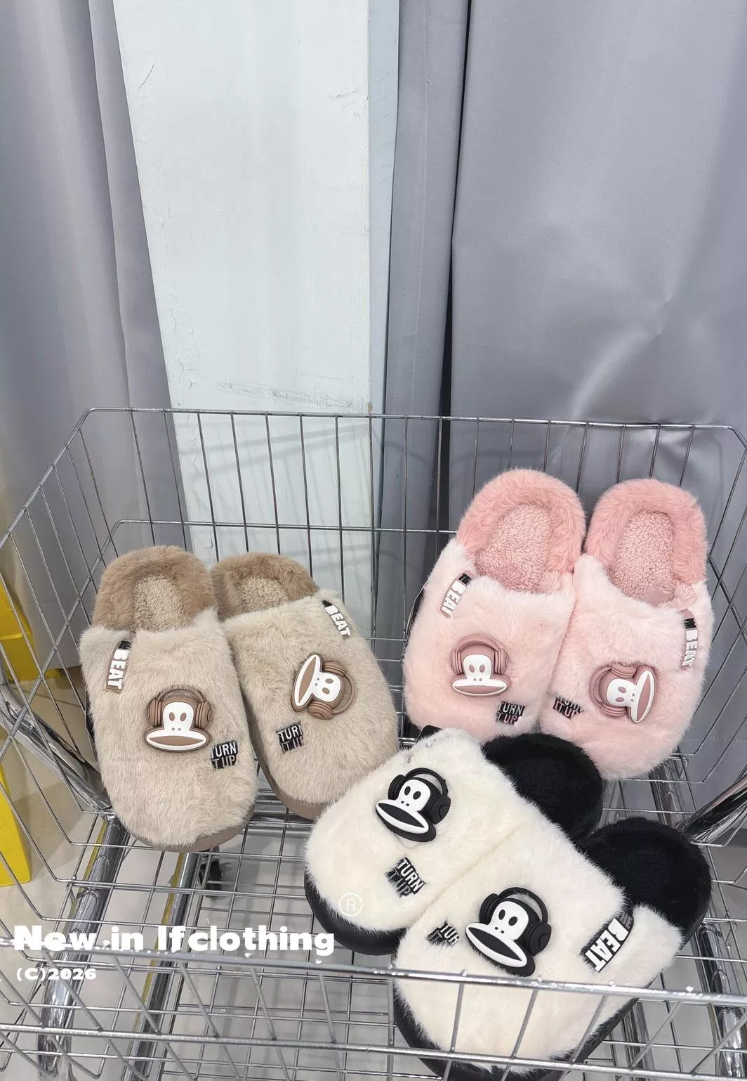 暖暖拖鞋🔥冬季保暖大嘴猴毛拖鞋