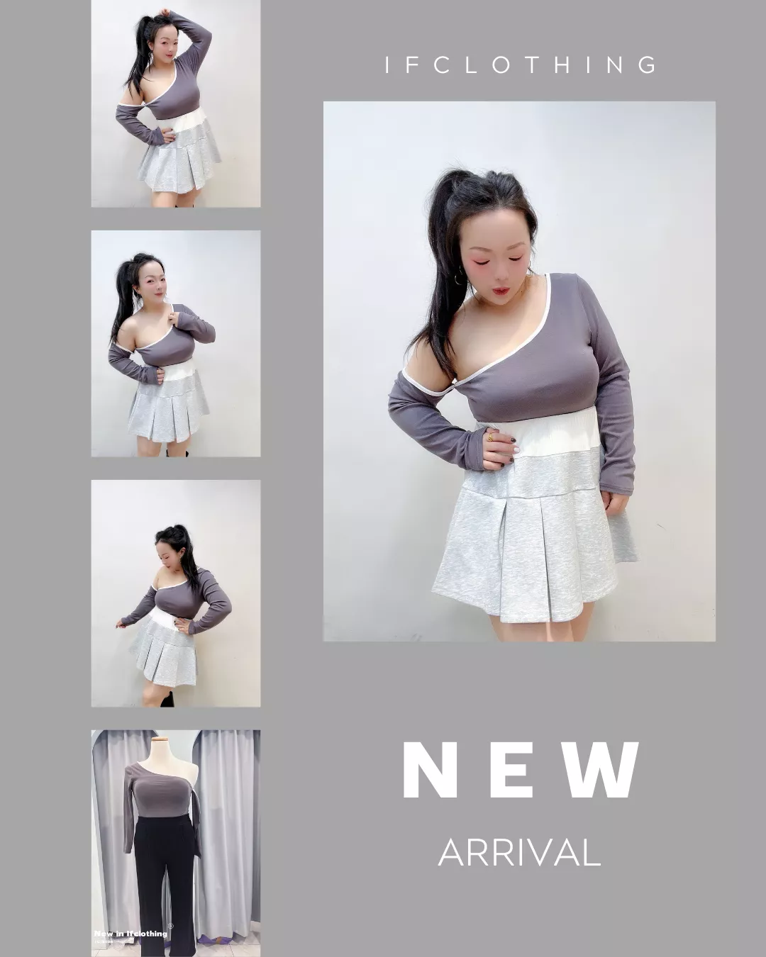 大尺碼上衣🔥單邊斷袖胸墊上衣