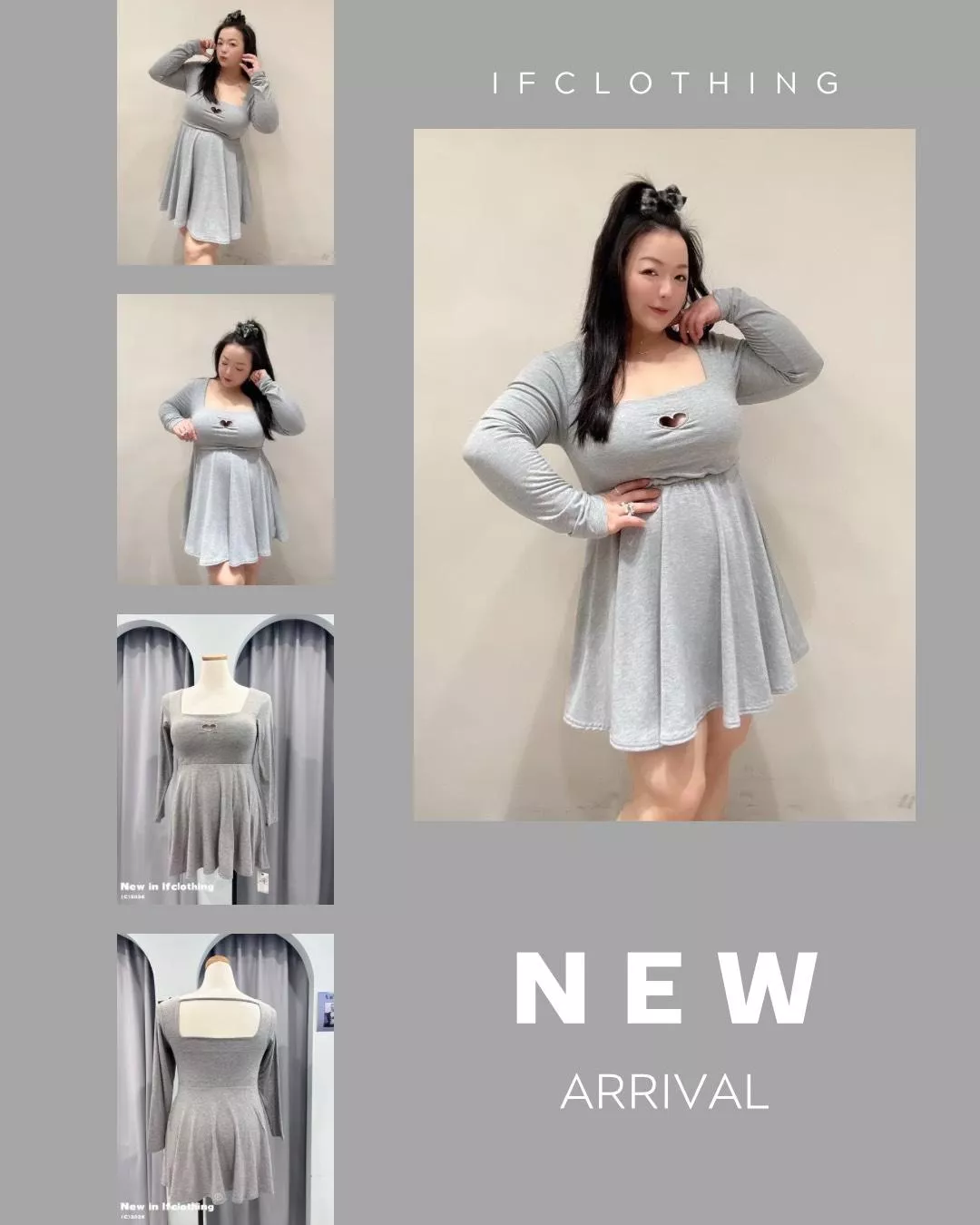 大尺碼洋裝🔥胸愛心鏤空縮腰bra短洋