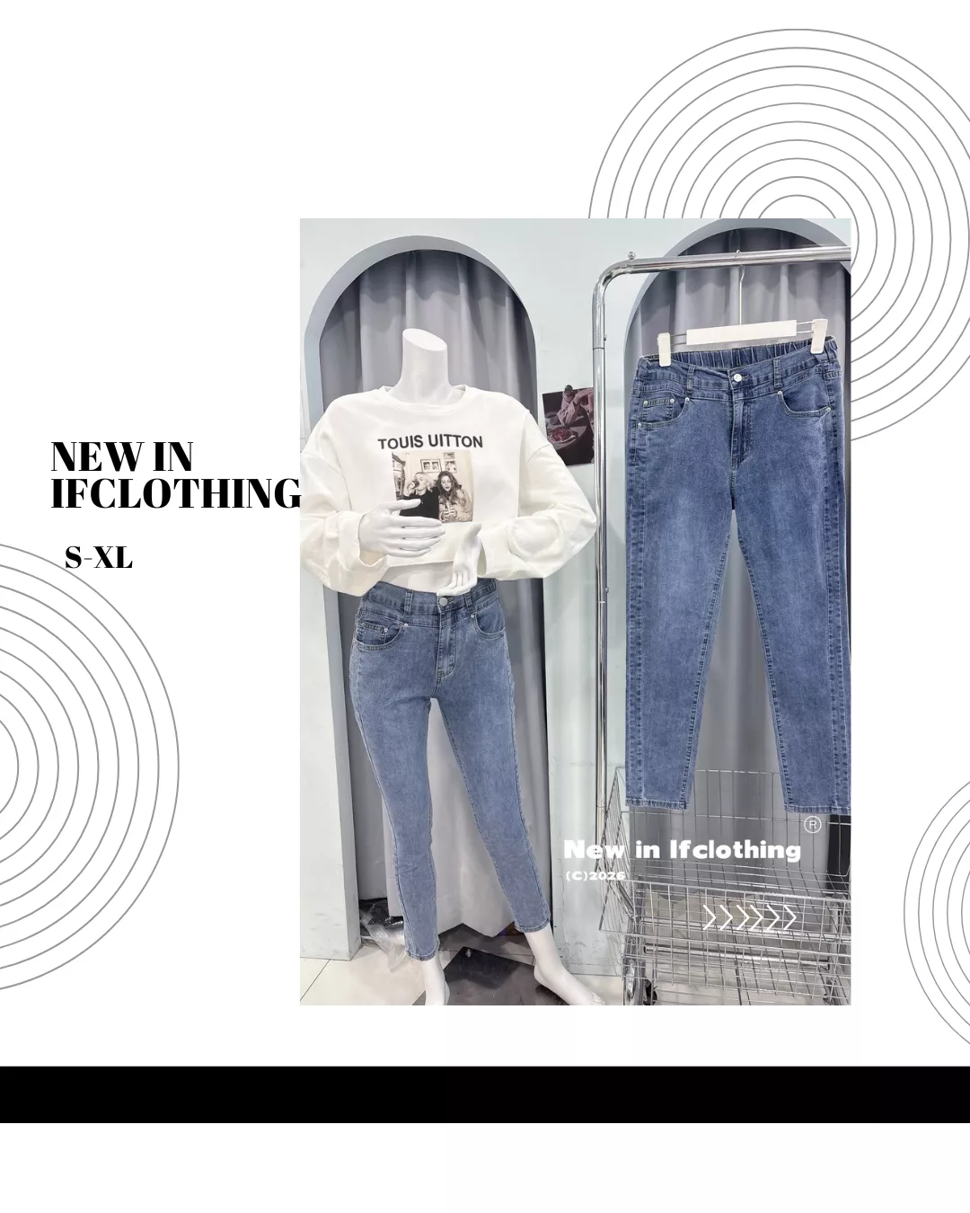 熱銷長褲🔥後鬆緊彈力牛仔長褲